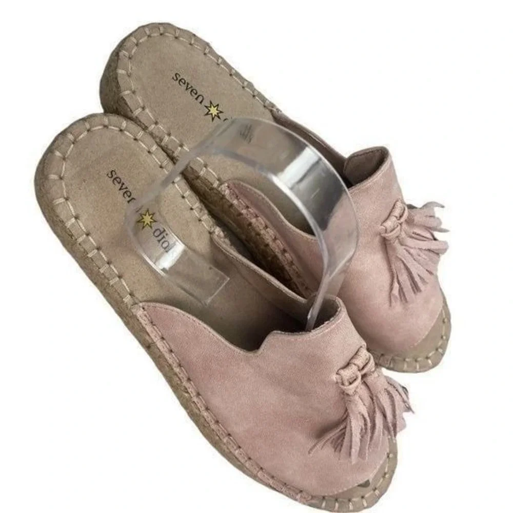 SEVEN DIALS Pink‎ Wendelle peep toe espadrilles